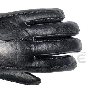 Gants en cuir pour hommes, mode de luxe, noir, doigts entiers, doublure douce, fournisseur OEM personnalisé, grande taille, gants d'hiver - Product Image 4