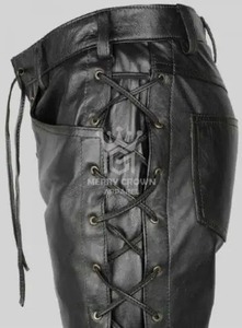Best Quality Men's Genuine Leather Canvas Straight Pants-Lightweight Eco-Friendly Waterproof Breathable High Street Style - Product Image 5