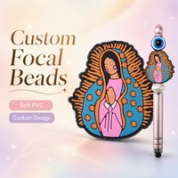 Breloque personnalisée en silicone PVC PDD Marque Vierge Marie pour la fabrication de stylos, porte-clés, bracelets DIY, Bébé Jésus, Chine
