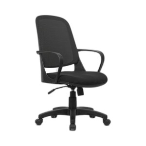 Chaise de bureau moderne Washington, chaise pivotante noire à hauteur réglable, tissu mousse réglable PP aluminium PU fer plastique - Product Image 1