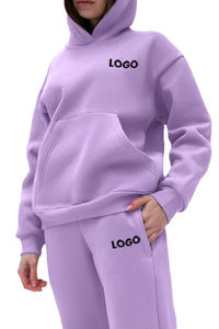 Conjunto Deportivo de 2 Piezas Morado de Diseño Personalizado, Sudadera con Capucha y Pantalones Deportivos Transpirables para Mujer, Conjunto Completo para Gimnasio y Ropa Urbana - Product Image 4