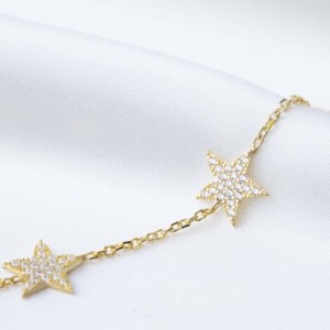 10mm Star Design Clear Zircon Stone <b>Charm</b> Woman Bracelet Turkish Handmade Wholesale 925 Sterling Silver Jewelry - Product Image 2