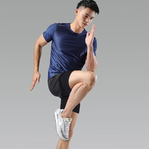 Pantalones cortos de gimnasio de secado rápido para hombre, ropa de calle deportiva con logotipo personalizado y patrón sólido - Product Image 4