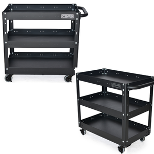 Armoire à outils roulante en gros chariot à outils à main boîtier d'équipement robuste à 3 niveaux en métal noir pour le stockage d'outils de mécanicien industriel - Product Image 6