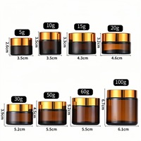 Impression de logo personnalisé en stock, pot en verre givré de 30 g et 50 g avec couvercle rose doré, conteneur cosmétique de luxe pour les soins de la peau