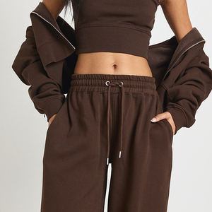 Pantalon large et droit au design confortable et respirant avec logo, taille élastique et cordon de serrage, coupe tendance, prix de gros - Product Image 2