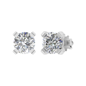 À la mode 950 Platine Quatre Prong Moissanite Diamant Solitaire Boucles D'oreilles pour les Fêtes Cadeaux En Gros Bijoux OEM Usine - Product Image 1