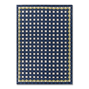 พรมขนสัตว์คลาสสิกสีน้ำเงินอัลฮัมบรา รุ่น ADWL-13292 ทอแบบเรียบ สำหรับบ้าน ห้องนั่งเล่น ห้องนอน รูปทรงสี่เหลี่ยมผืนผ้า ทางเดิน ลายวิสโคส - Product Image 1