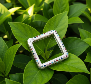 Dijes de Plata de Ley 925 Chapados en Oro con Cierre de Mosquetón Cuadrado y Circonitas Multicolores - Product Image 5