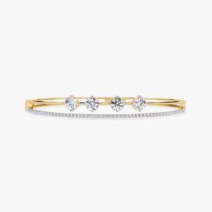 Bracelet en or 14K/10K naturel et moissanite avec diamants complets ornés de bijoux fins Bracelets et bracelets en diamant - Product Image 4