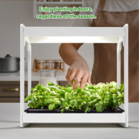 Jardin d'herbes électronique intelligent moderne facile à utiliser, mini-jardin de basilic de table avec éclairage à spectre complet, hauteur réglable, pour plantes d'intérieur prospères