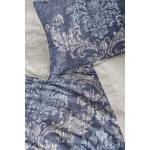 Ensemble de housse de couette double en satin de coton beige Owen avec motif floral pour usage domestique - Product Image 2