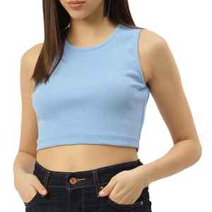 Camiseta de Tirantes para Mujer, Verano, Transpirable, Jersey, Diseño Sólido, Cuello Redondo, Corta, Sexy y para Club, Colores Personalizables, Logotipo Personalizado - Product Image 2