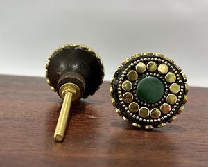 Vintage Epoxy Resin Wood Brass <b>Drawer</b> Knob Fresh Design Kitchen Pulls Knob For Modern Furniture Home and Office Decoration Use - Product Image 6