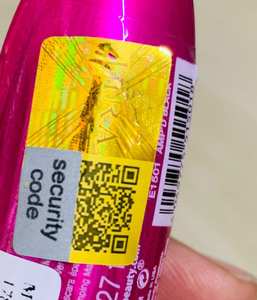 Étiquette autocollante personnalisable dorée holographique, anti-contrefaçon, étanche, avec code QR caché - Product Image 1