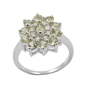 แหวน925ลายดอกไม้เงินสเตอร์ลิงสีขาวประดับพลอยบุษราคัมสำหรับงานแต่งงานงานปาร์ตี้ออกแบบได้ตามต้องการ - Product Image 5