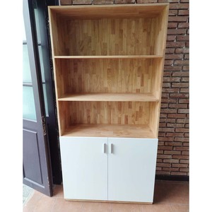 Modern 5-Tier Metal Storage File Cabinet 80x40x220cm Rubber Wood Lockable Doors THS68010 - Product Image 3