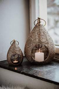 Antique Moroccan enamel coated decorative metal <b>lantern</b> designed for colorful interiors lavish parties and festive decorations - Product Image 2