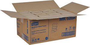 Serviettes en papier pliées universelles Tork, brun naturel, 1 pli, 100% recyclées, 250 serviettes/paquet, 16 paquets/caisse (MK520A) - Product Image 3