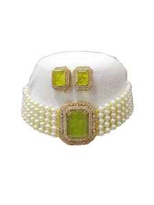 Pierre unique traditionnelle avec collier en laiton perlé pour tenue de fête ethnique pour fiançailles de mariage et anniversaire - Product Image 4