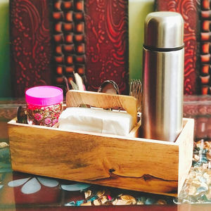 Organizador de madera Caddy para el hogar, oficina, soporte para cubiertos, soporte multiusos Caddy para el hogar, cocina, comedor - Product Image 6