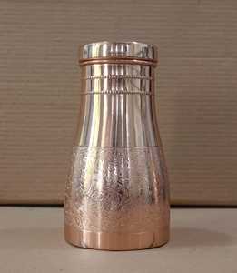 Handcrafted Embossed Copper Flasks - 900 ml Pure Copper Water <b>Bottles</b> for Health & Wellness - Product Image 1