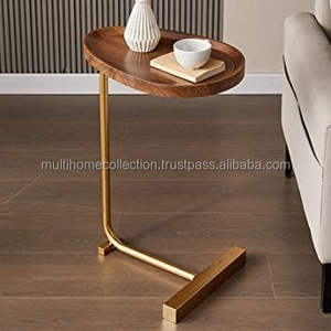 Mesa de centro de muebles personalizada OEM ODM con patrón impreso de logotipo mesa de centro lateral de acero inoxidable con tapa de mármol - Product Image 3