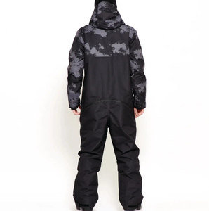 Combinaison de ski unisexe respirante à fermeture éclair coupe-vent imperméable pour sports d'hiver snowboard à capuche activités de plein air grande taille - Product Image 5