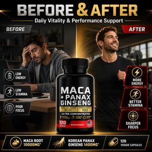 Cápsulas de Raíz de <span class=keywords><strong>Maca</strong></span> y Ginseng Coreano de Marca Privada, Suplemento para la Energía, Resistencia y Concentración Masculina - Product Image 2