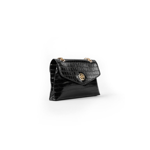 Sac fourre-tout en PU noir à motif crocodile gaufré Aker - Product Image 3