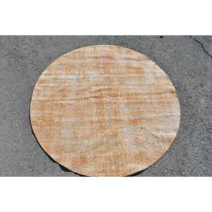 Tapis Oasis Moderne Vintage Turc Orange 4.6 'X 4.6' Tissage Plat Patchwork Design Laine Latex pour Décorations de Salon - Product Image 3