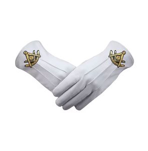 Gants maçonniques en coton de qualité supérieure brodés gants maçonniques en coton personnalisés avec logo personnalisé gants en coton - Product Image 2