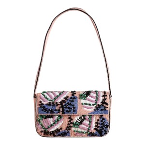 Bolso de Hombro Azul Claro con Cuentas Florales, Bolso de Mano con Diseño de Margaritas Hecho a Mano, Elegante Bolso de Fiesta para Mujer, Bolsos con Cuentas - Product Image 4