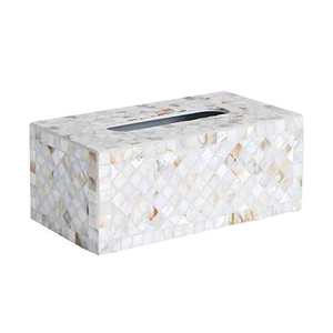 Caja de pañuelos hecha de madreperla Blanca Pura, servilletero de lujo más vendido para servilletero decorativo de mesa, caja de pañuelos - Product Image 6