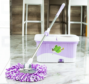 Balai serpillère magique double face avec tampon microfibre et seau en plastique, pour le nettoyage des sols de la cuisine et de la salle de bain - Product Image 5