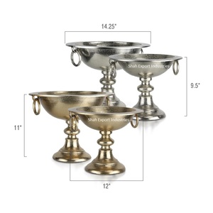 Recién llegado, cuencos de flores de Metal, florero de Metal crudo chapado en oro y plata, centros de mesa para decoración de bodas y eventos - Product Image 6