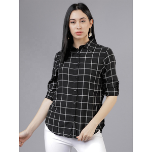 Chemises en flanelle décontractées pour femmes à manches longues avec boutons sur le devant 100% coton Service OEM respirant et écologique - Product Image 6