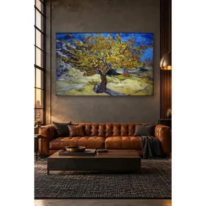 Impression sur toile Fida Van Gogh, arbre de mûrier jaune sous un ciel bleu - Product Image 1