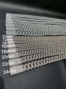 Moissanite Heavy Cuban Link Chain 10mm, Iced Out Collar para hombres, VVS Moissanite 925 Sterling Silver 24MM 22 pulgadas - Product Image 2