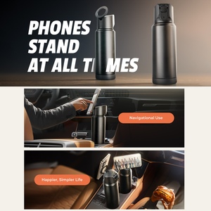 Bouteille d'eau de sport AINOPE avec paille et support magnétique pour téléphone, gourde isotherme en métal de 750 ml pour iPhone 17 16 <span class=keywords><strong>Pro</strong></span> Max avec trépied - Product Image 5