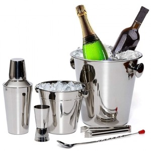 ชุดอุปกรณ์บาร์ค็อกเทลสแตนเลสอเนกประสงค์ชุดช้อนคนสำหรับเทไวน์5ชิ้น - Product Image 1