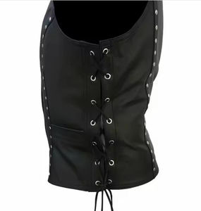 Plus Size Sleeveless New Arrival <b>Women</b> Biker Genuine Leather <b>Vest</b> Waterproof Windproof <b>Knitted</b> Casual Lightweight Breathable - Product Image 5