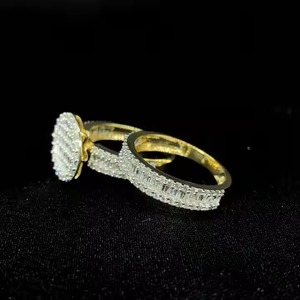 Anillo de compromiso y boda para hombre chapado en oro macizo de 14 quilates de excelente calidad, anillo de diamante Moissanite cortado para fiesta - Product Image 2