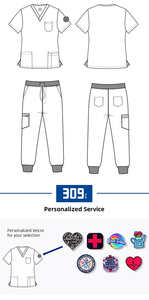 Vente en gros d'uniformes médicaux personnalisés pour les pantalons sarcelle Fit Jogger Uniformes hospitaliers Ensembles de gommage d'allaitement pour femmes - Product Image 4