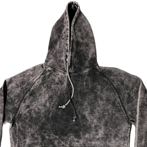 Sudadera con Capucha Gris Oscuro Lavada al Ácido, Efecto Vintage Stone Wash, Sudadera Extra Grande de Felpa Suave de Algodón, Ropa Casual de Calle para Invierno - Product Image 6