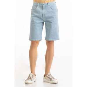 Shorts Cortos Azul Claro de Cintura Media Talla XXS MN-SHT-SS23-001 C, Cómodos Shorts de Algodón y Poliéster Tejido con Cordón Ajustable y Logotipo Sólido Personalizado - Product Image 2