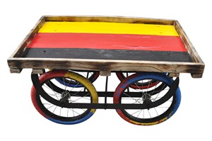 Carro de almacenamiento con estampado de bandera de Alemania para decoración, artesanía hecha a mano, exhibición de madera, hierro, 4 ruedas, carro de servicio y carrito en buenas ofertas - Product Image 3