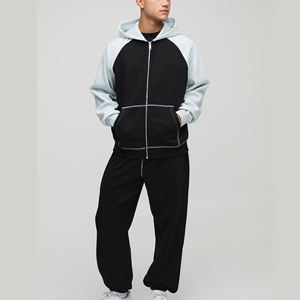 Ensemble de survêtement unisexe en coton 100% avec capuche et manches contrastées, dernier design, sport, jogging, sweat-shirt - Product Image 1