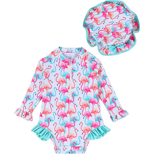 Maillot de bain d'été imprimé personnalisé de haute qualité pour filles avec manches maillot de bain une pièce pour petite fille avec bonnet de bain maillots de bain pour bébés - Product Image 2