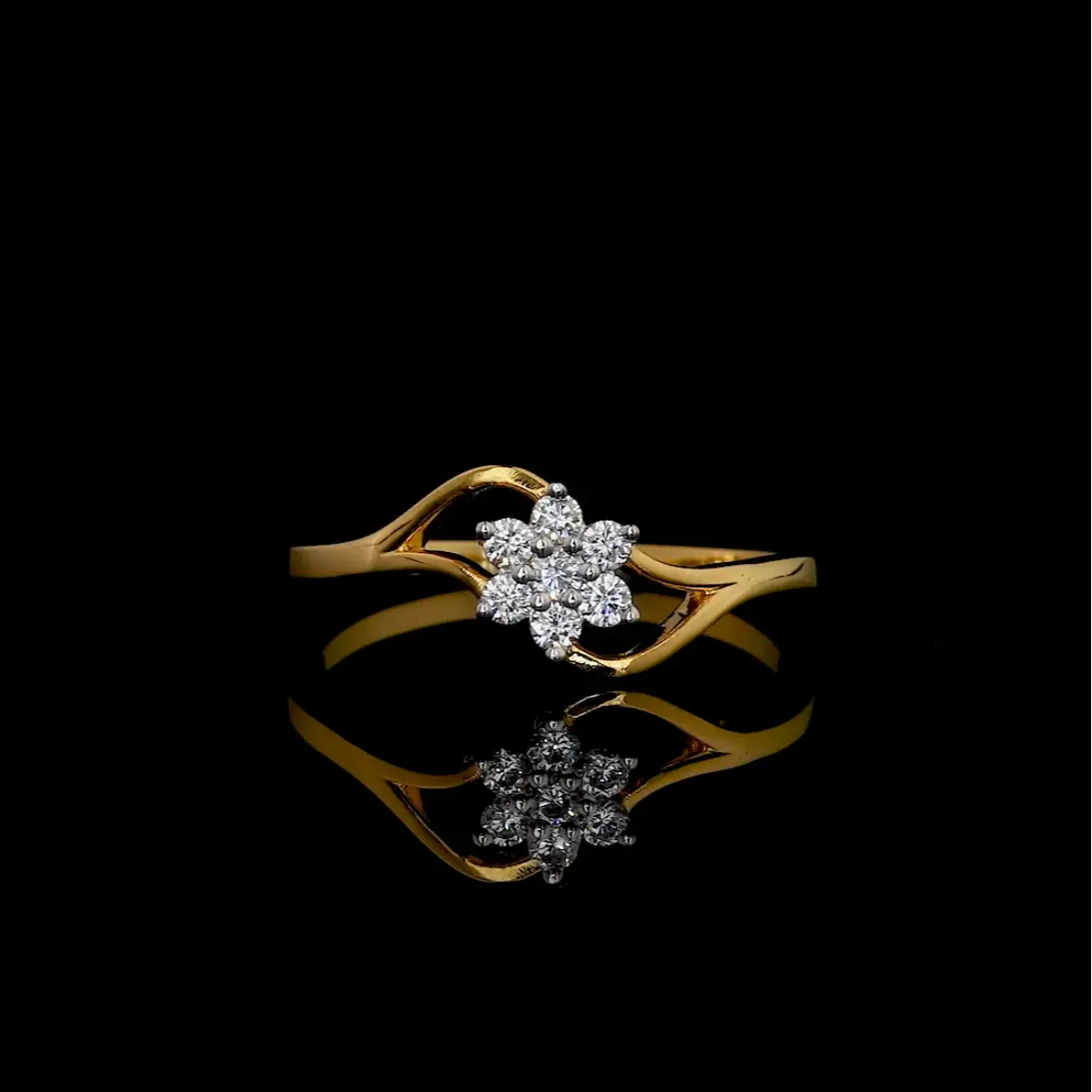 Custom High Quality Jewelry Ring Diamond And Gold Fine Jewelry Technology Flower Design Rings